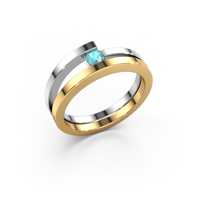 Image of Ring Sandy 585 gold Blue topaz 3.4 mm