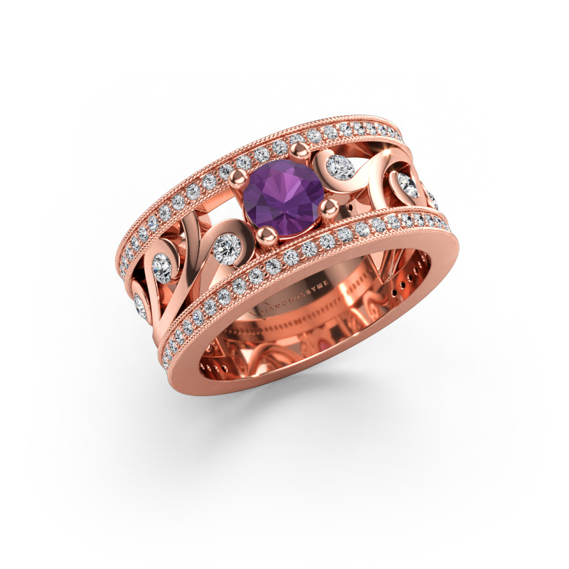 Immagine di Anello Sanne 585 oro rosa Ametista 5 mm