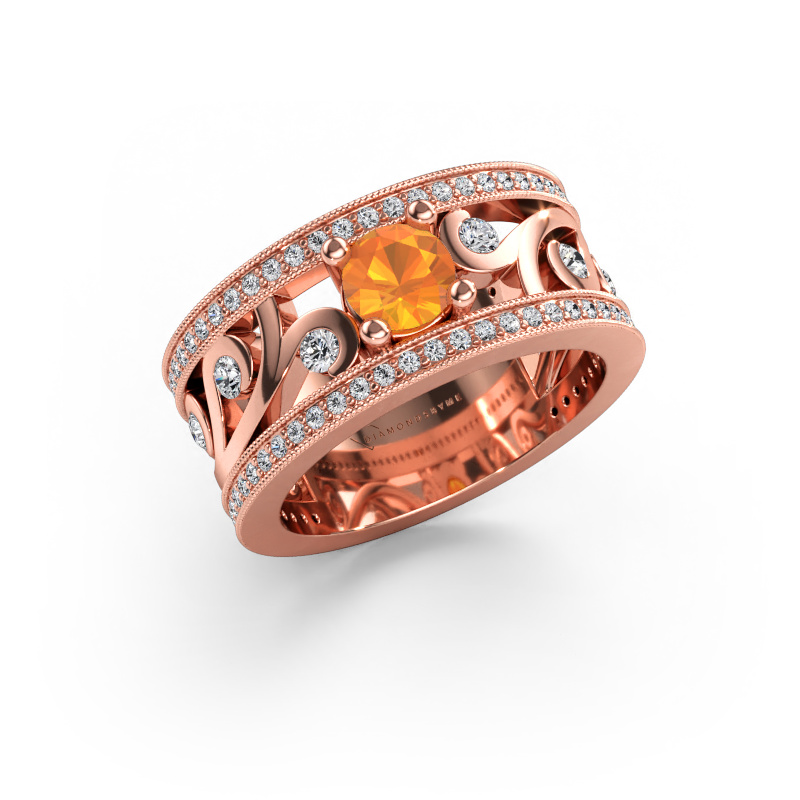 Immagine di Anello Sanne 585 oro rosa Citrino 5 mm