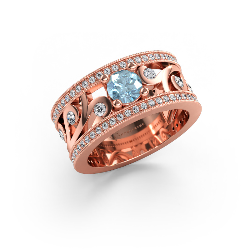Bild av Ring Sanne 585 roséguld Blå labbodlad diamant 5 mm