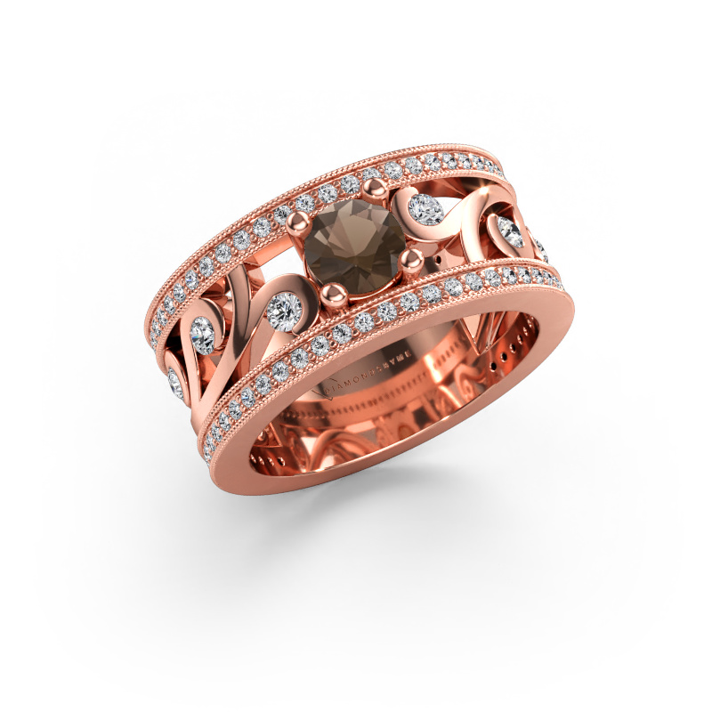 Immagine di Anello Sanne 585 oro rosa Quarzo fumé 5 mm