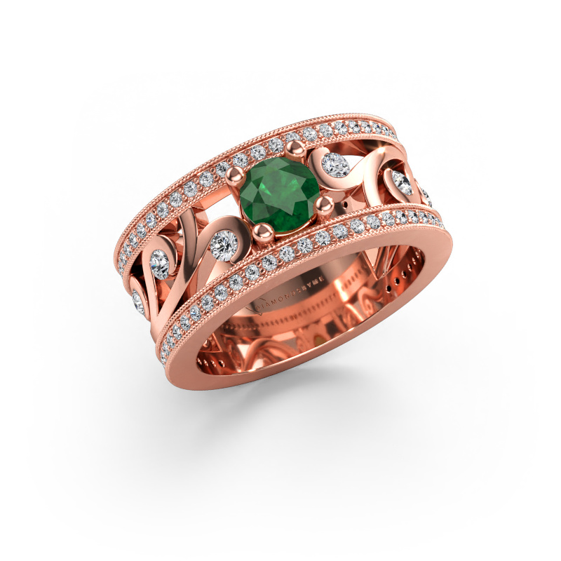 Bild av Ring Sanne 585 roséguld Smaragd 5 mm
