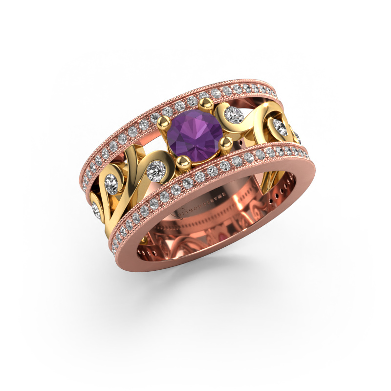 Image of Ring Sanne 585 rose gold Amethyst 5 mm