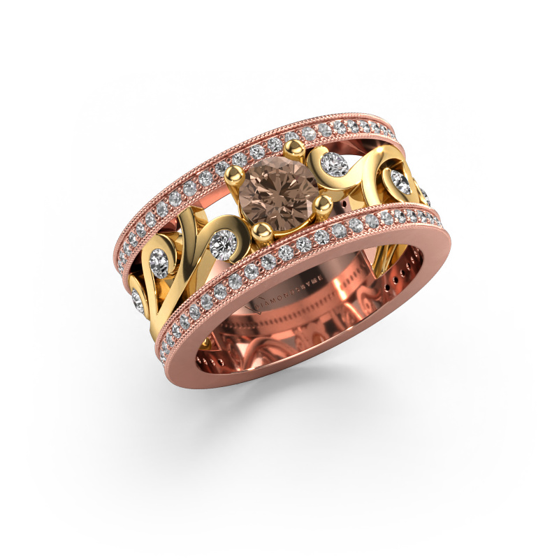 Bild von Ring Sanne 585 Roségold Braun Diamant 1.13 crt