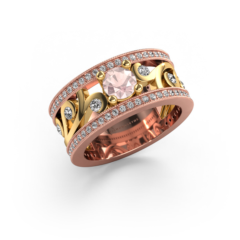 Image of Ring Sanne 585 rose gold Morganite champagne 5 mm