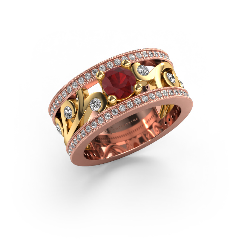 Image of Ring Sanne 585 rose gold Ruby 5 mm