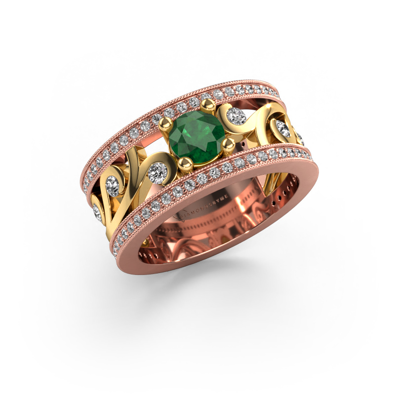 Image of Ring Sanne 585 rose gold Emerald 5 mm