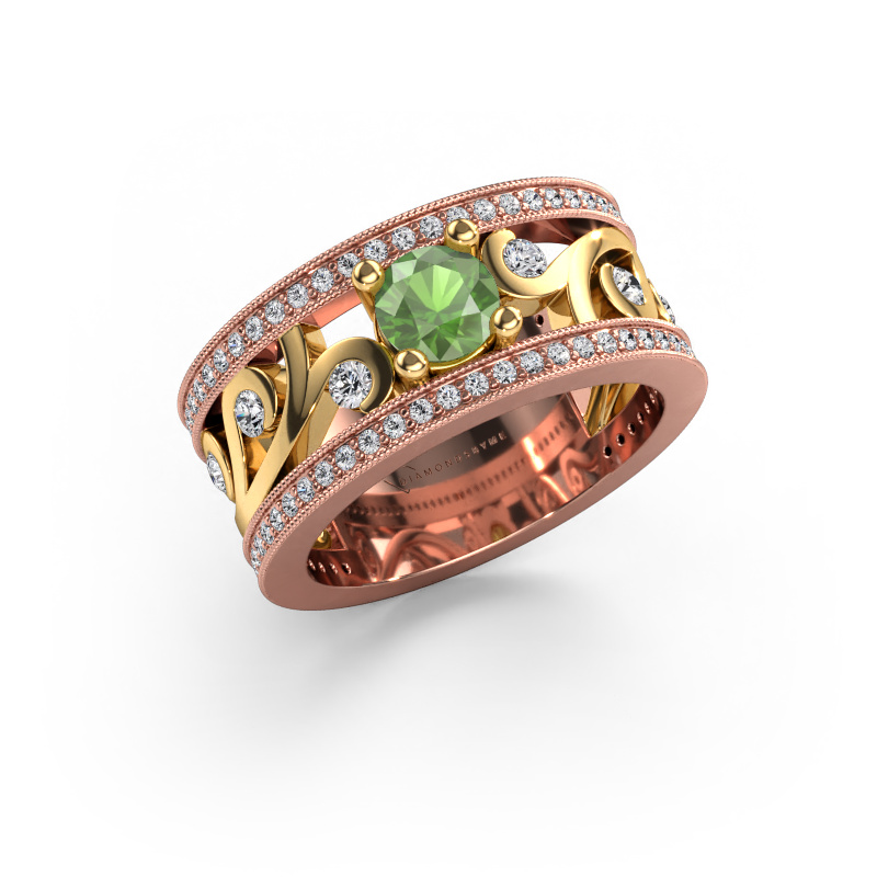 Image of Ring Sanne 585 rose gold Tourmaline green 5 mm