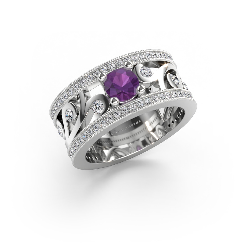 Bild av Ring Sanne 585 vitt guld Ametist 5 mm