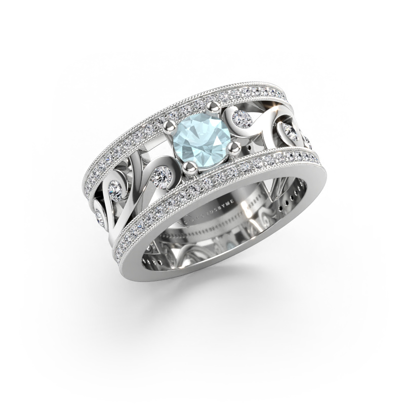 Immagine di Anello Sanne 585 oro bianco Acquamarina 5 mm