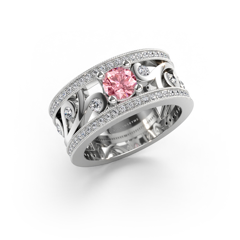Immagine di Anello Sanne 585 oro bianco Diamante lab grown rosa 5 mm