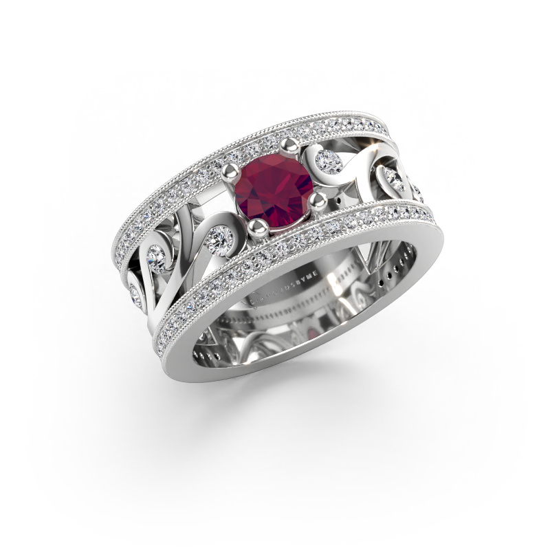 Immagine di Anello Sanne 585 oro bianco Rodolite 5 mm