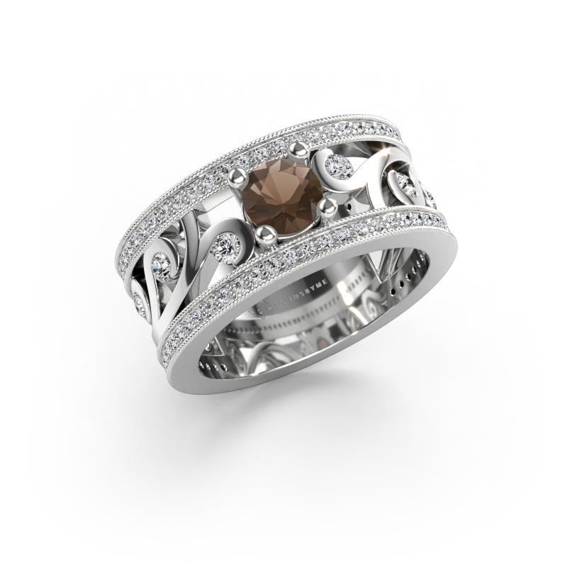 Bild av Ring Sanne 585 vitt guld Rökkvarts 5 mm