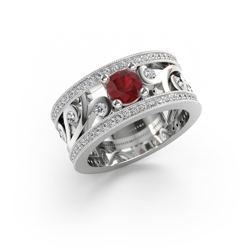 Immagine di Anello Sanne 585 oro bianco Rubino 5 mm