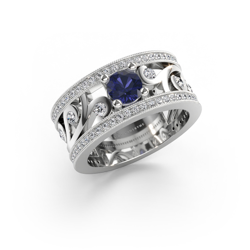 Bild av Ring Sanne 585 vitt guld Safir 5 mm