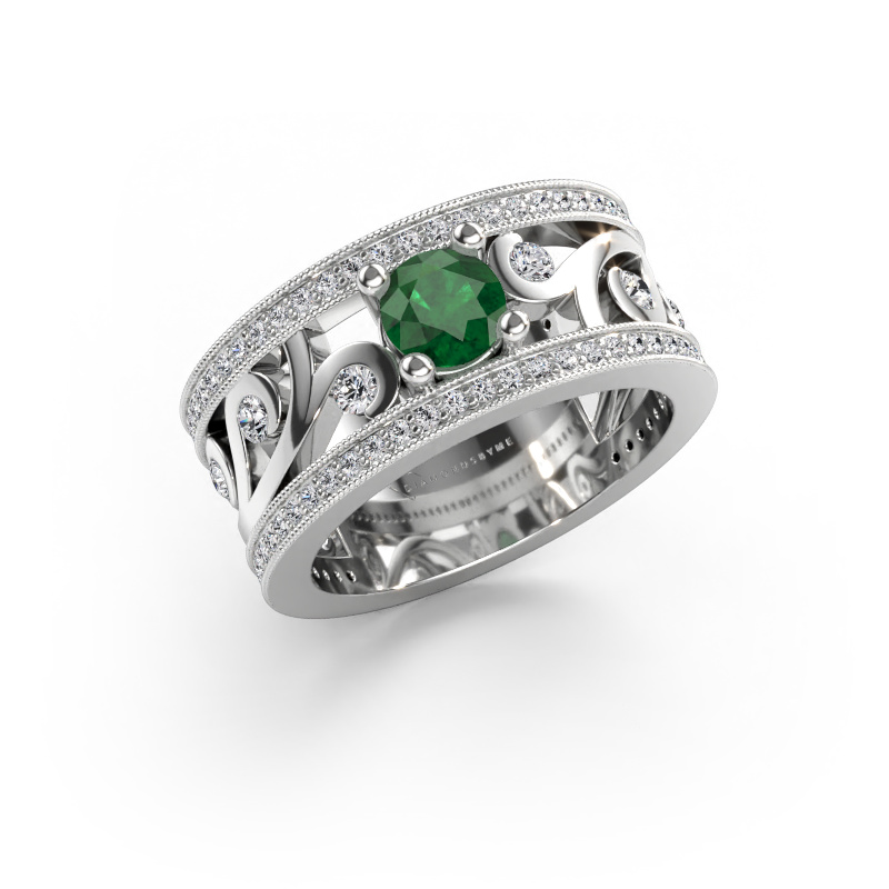 Bild av Ring Sanne 585 vitt guld Smaragd 5 mm