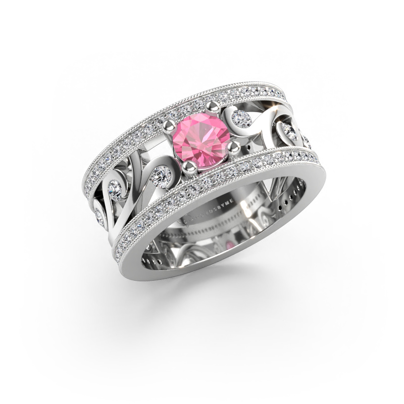 Immagine di Anello Sanne 585 oro bianco Zaffiro rosa 5 mm