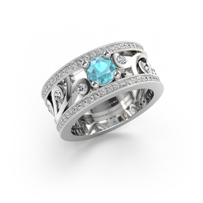 Immagine di Anello Sanne 585 oro bianco Topazio blu 5 mm