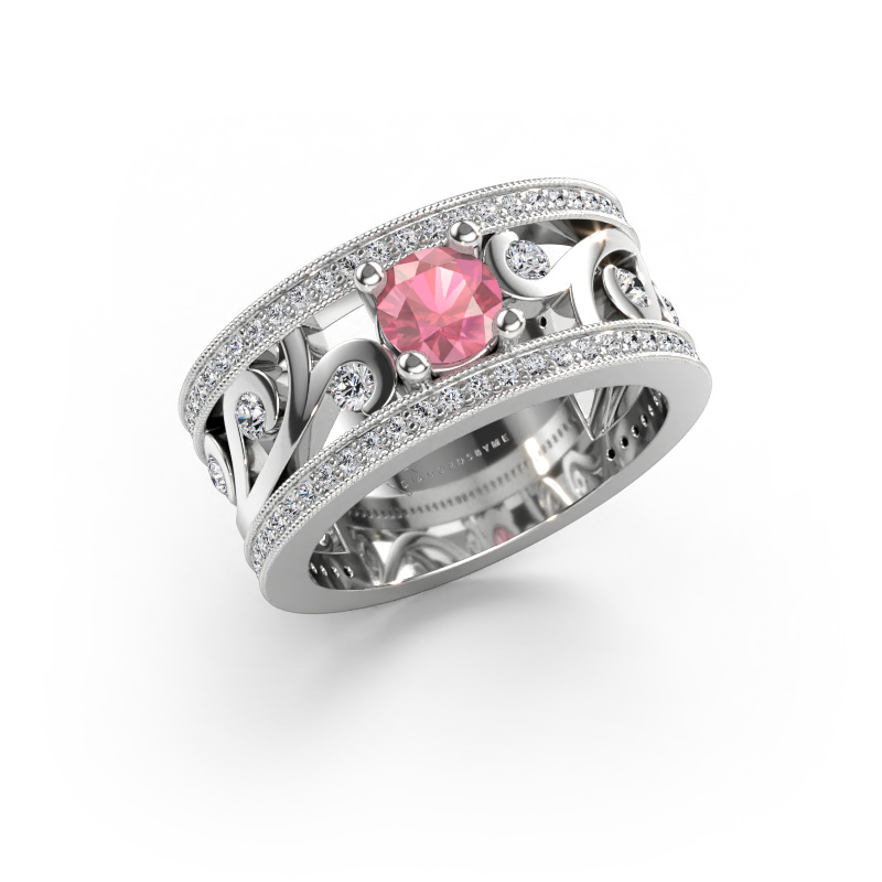 Bild av Ring Sanne 585 vitt guld Rosa turmalin 5 mm