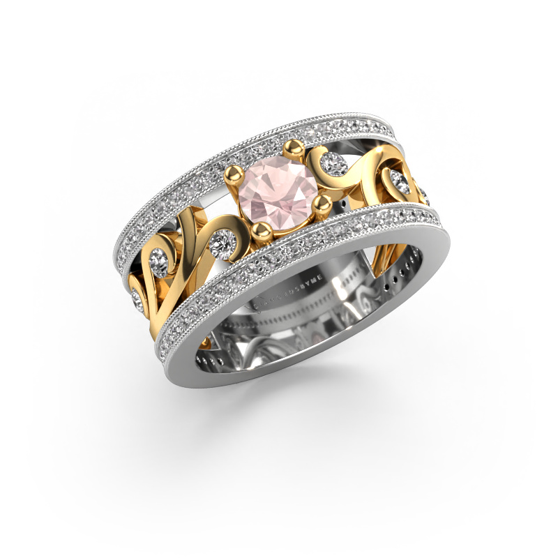 Image of Ring Sanne 585 white gold Morganite champagne 5 mm
