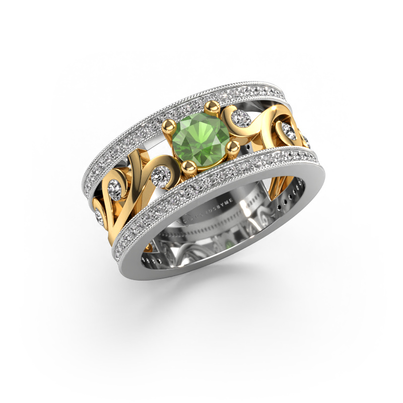 Image of Ring Sanne 585 white gold Tourmaline green 5 mm