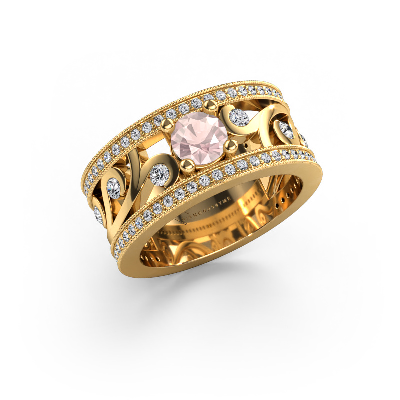 Image of Ring Sanne 585 gold Morganite champagne 5 mm