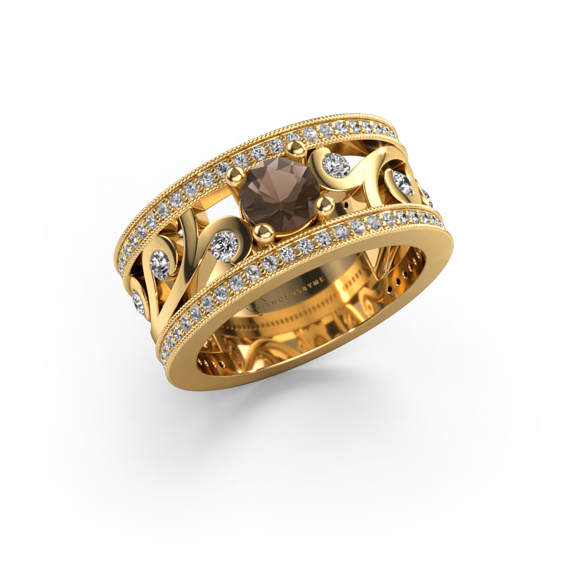 Image of Ring Sanne 585 gold Smokey quartz 5 mm