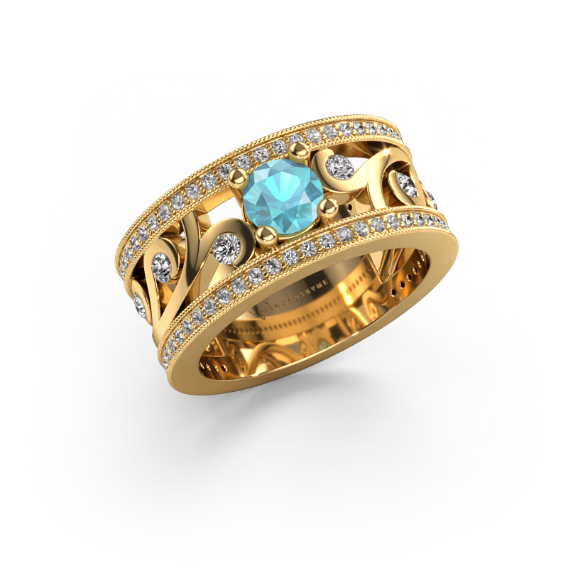 Image of Ring Sanne 585 gold Blue topaz 5 mm