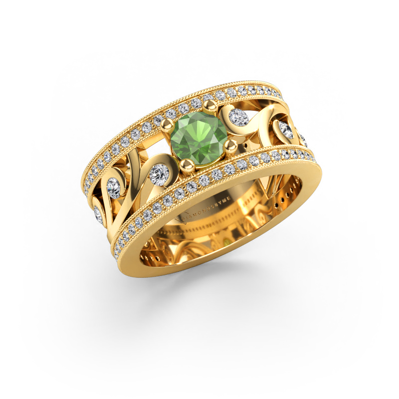 Bild von Ring Sanne 585 Gold Turmalin grün 5 mm