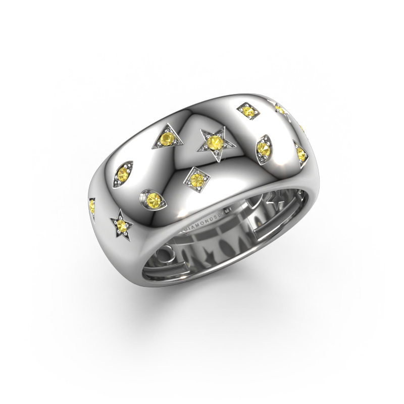 Image of Ring Sasha 1 585 white gold Yellow sapphire 1.3 mm