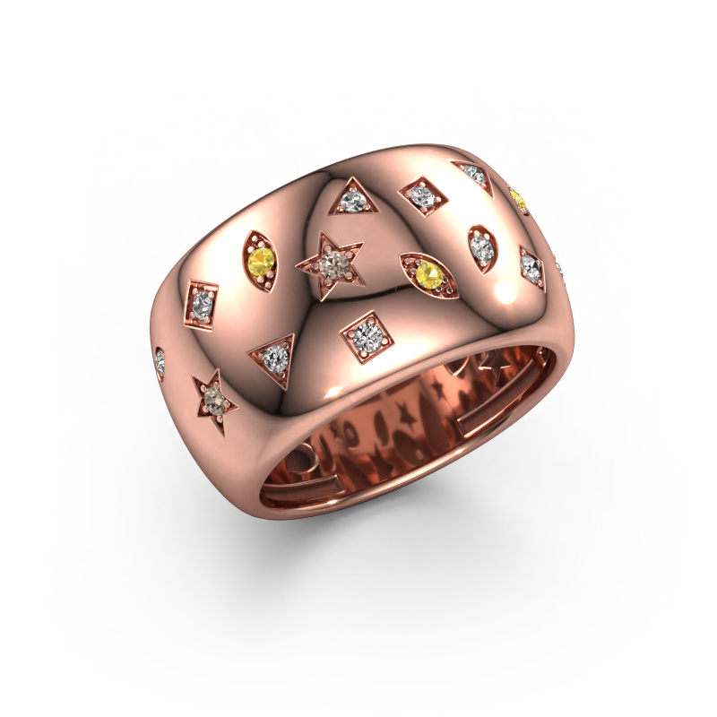 Image of Ring Sasha 2 585 rose gold Yellow sapphire 1.5 mm