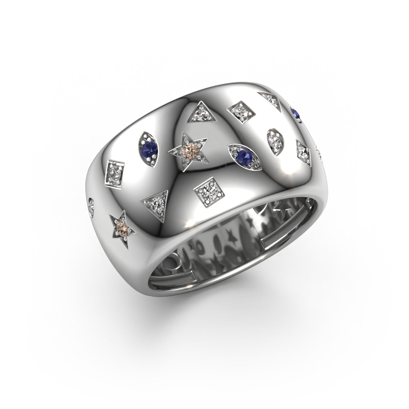 Image of Ring Sasha 2 585 white gold Sapphire 1.5 mm