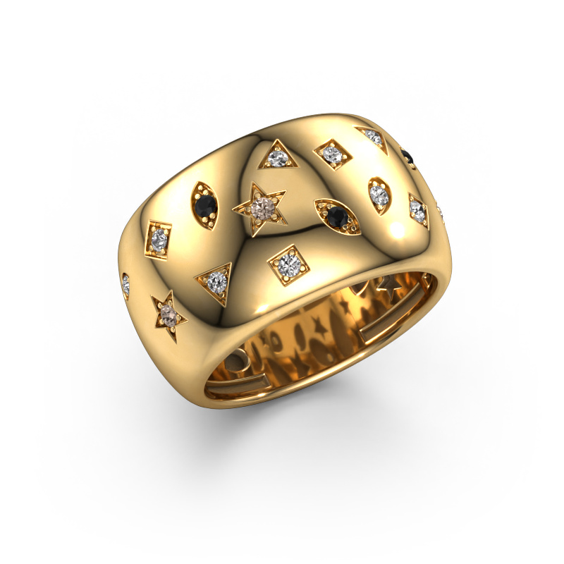 Image of Ring Sasha 2 585 gold Black diamond 0.188 crt