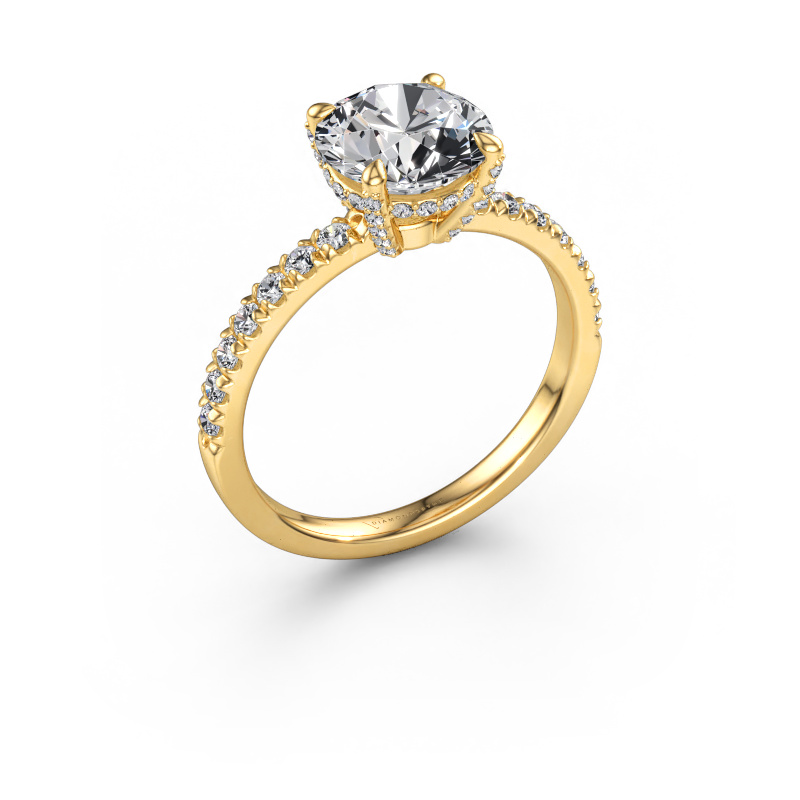 Bild av Förlovningsring Saskia rnd 1 585 gult guld Labbodlad diamant 2.44 crt