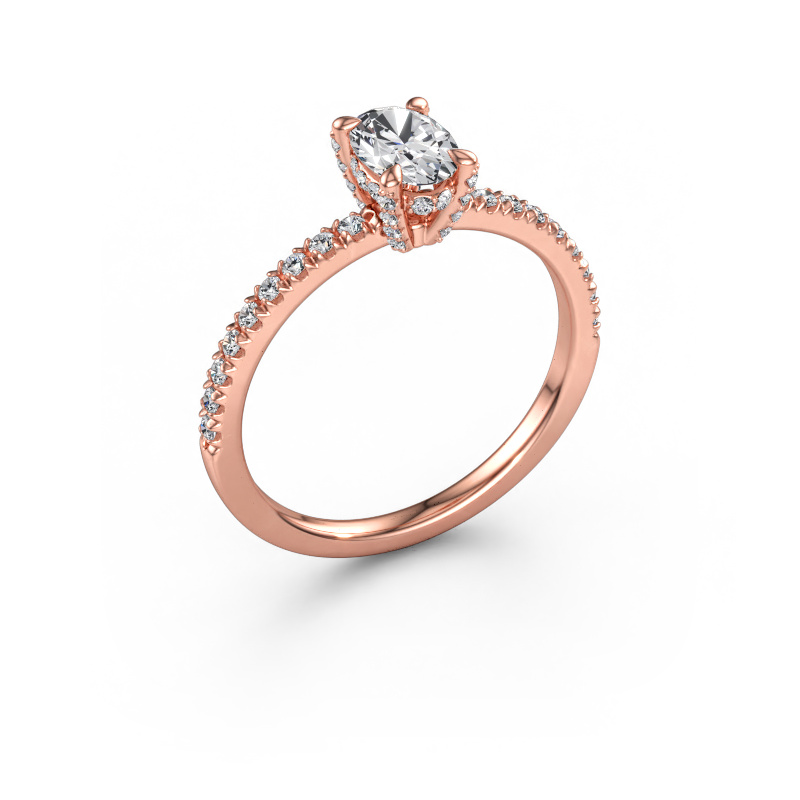 Immagine di Anello di fidanzamento Saskia 1 OVL 585 oro rosa Diamante 0.87 crt