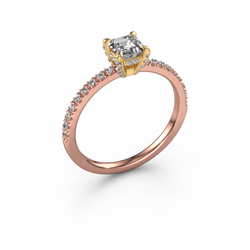 Afbeelding van Verlovingsring Saskia 1 ash 585 rosé goud Diamant 0.76 crt