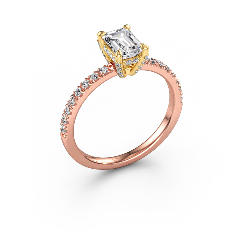 Afbeelding van Verlovingsring Saskia EME 1 585 rosé goud Diamant 1.24 crt