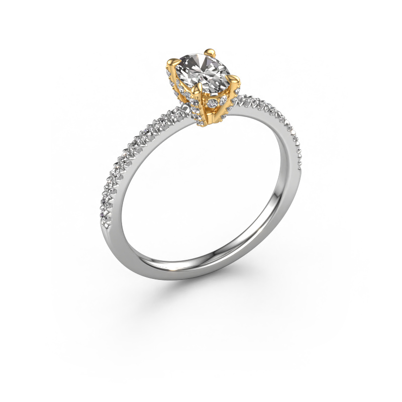 Bild von Verlobungsring Saskia 1 ovl 585 Weißgold Diamant 0.87 crt