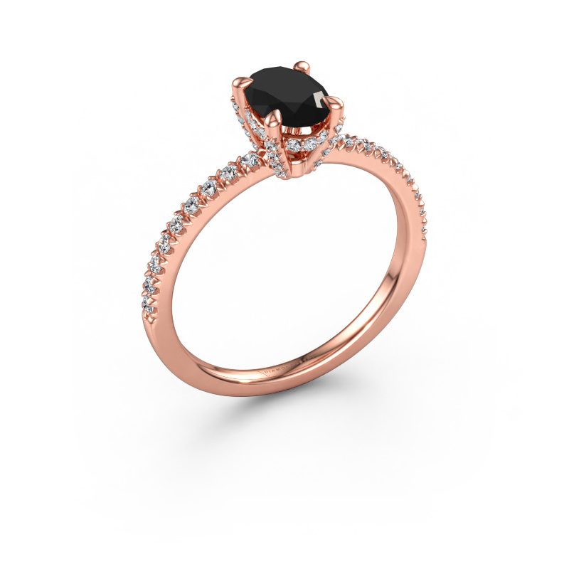 Bild av Förlovningsring Saskia 1 OVL 585 roséguld Svart diamant 1.33 crt