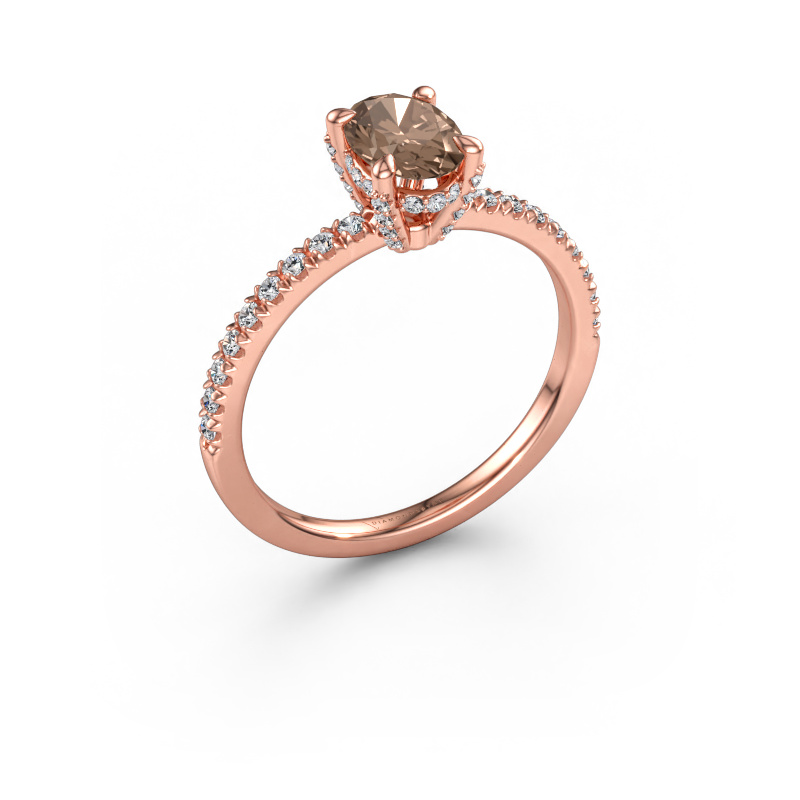 Image de Bague de fiançailles Saskia 1 OVL 585 or rose Diamant brun 0.98 crt