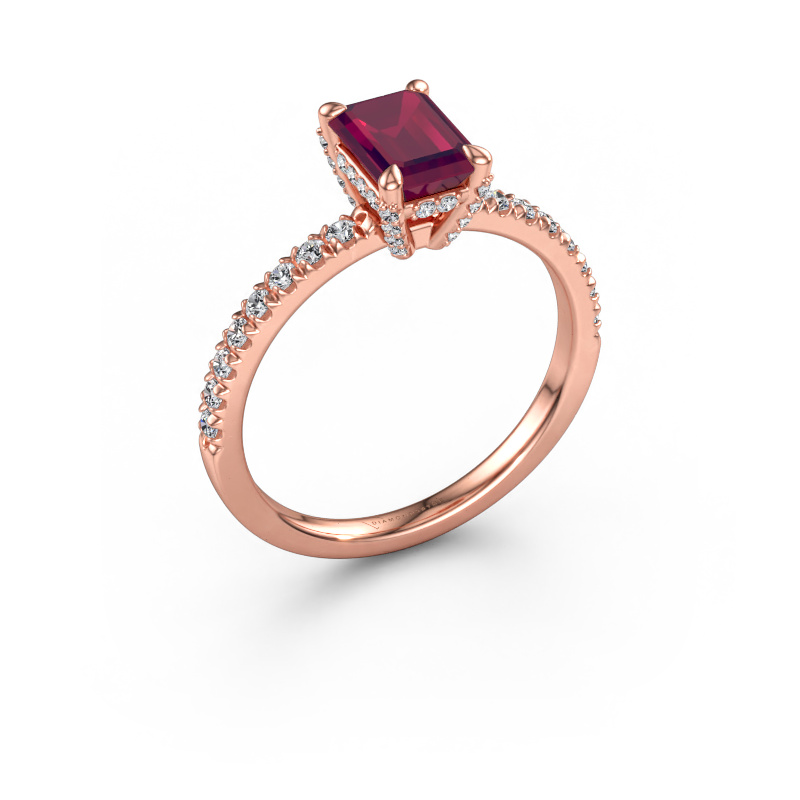 Bild av Förlovningsring Saskia EME 1 585 roséguld Rodolit 7x5 mm