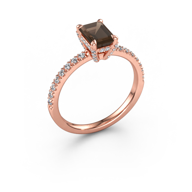 Bild av Förlovningsring Saskia EME 1 585 roséguld Rökkvarts 7x5 mm