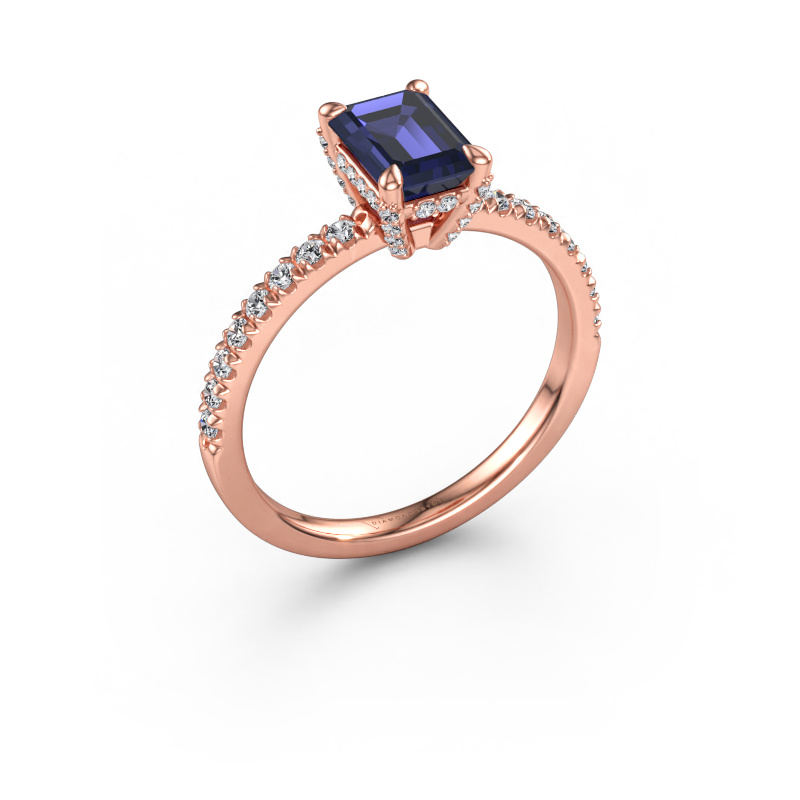 Bild av Förlovningsring Saskia EME 1 585 roséguld Safir 7x5 mm