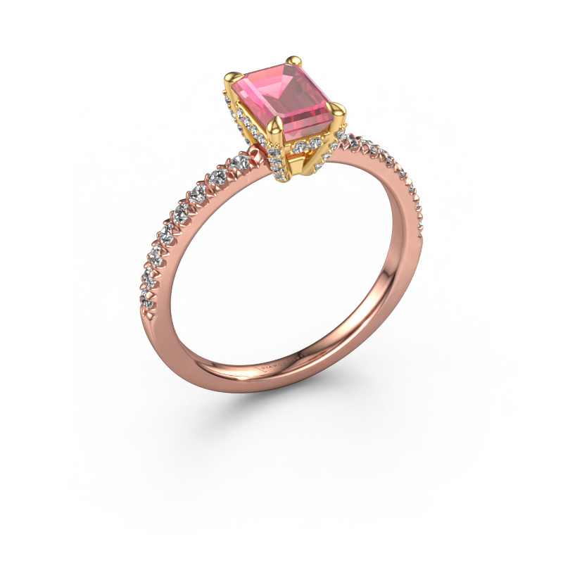 Bild von Verlobungsring Saskia eme 1 585 Roségold Turmalin rosa 7x5 mm