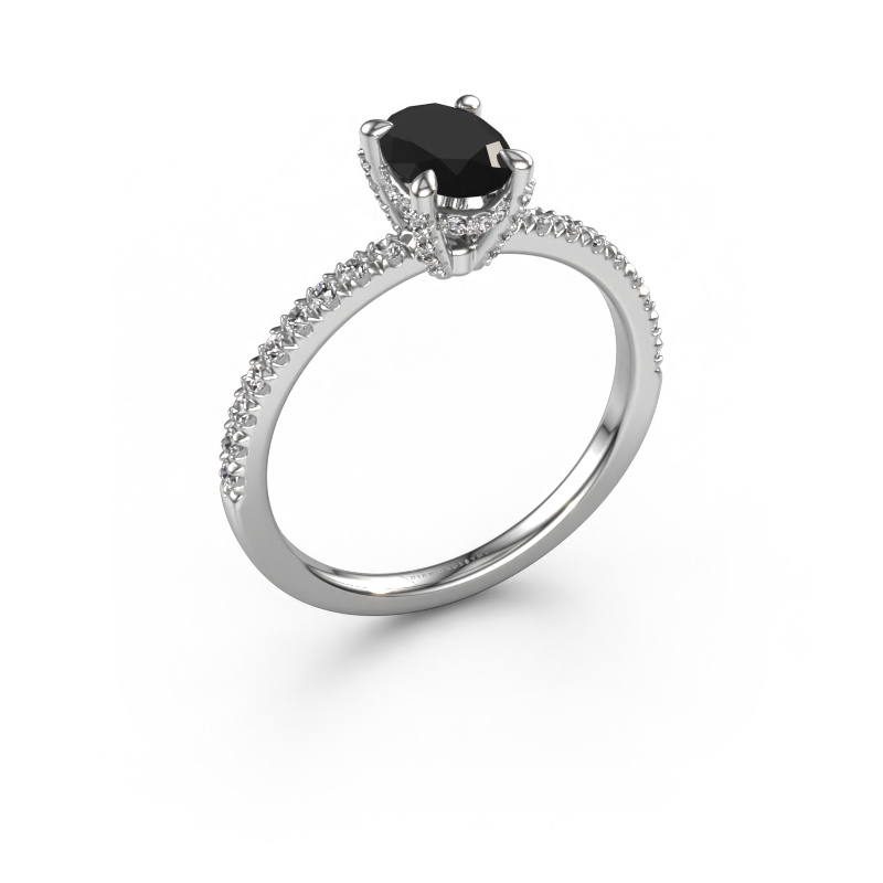 Bild von Verlobungsring Saskia 1 ovl 950 Platin Schwarz Diamant 1.33 crt