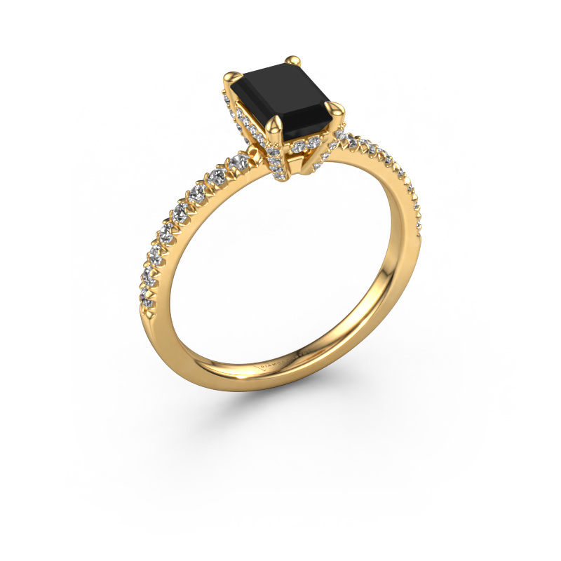 Image of Engagement ring Saskia eme 1 585 gold Black diamond 1.744 crt