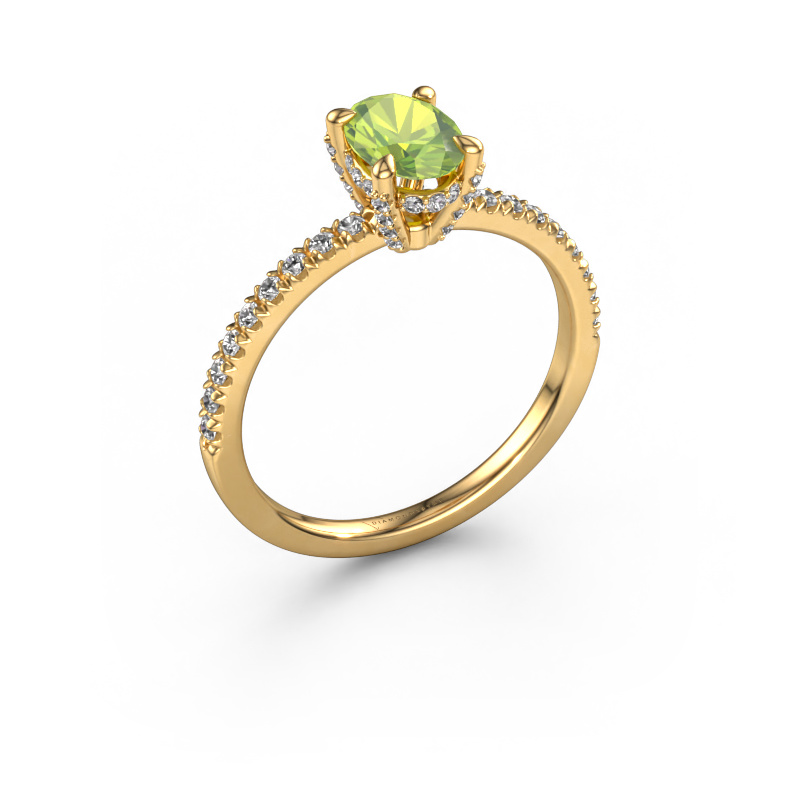 Image of Engagement ring Saskia 1 ovl 585 gold Peridot 7x5 mm
