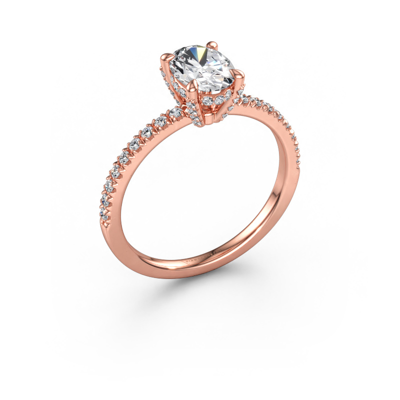 Immagine di Anello di fidanzamento Saskia 1 OVL 585 oro rosa Diamante lab grown 1.104 crt