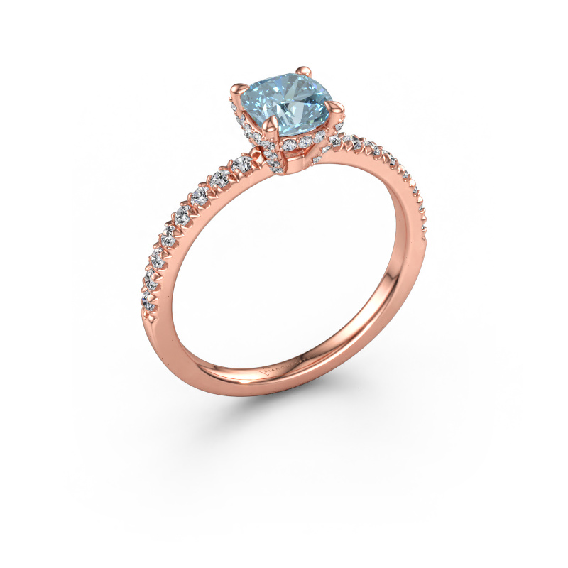 Bild av Förlovningsring Saskia 1 CUS 585 roséguld Blå labbodlad diamant 5.5 mm