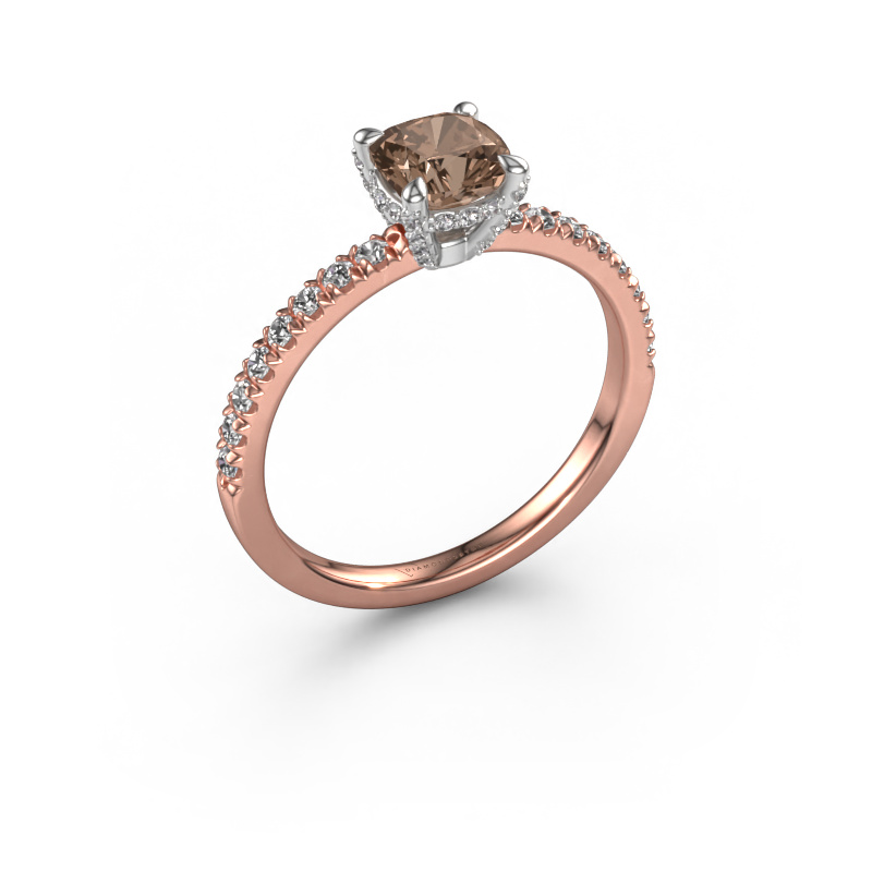 Image of Engagement ring Saskia 1 cus 585 rose gold Brown diamond 1.364 crt